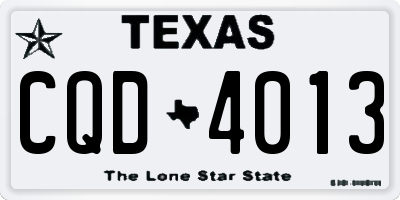 TX license plate CQD4013
