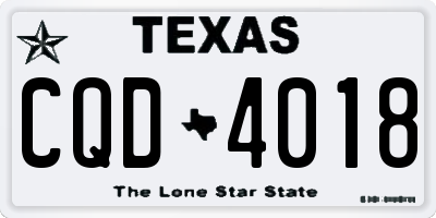 TX license plate CQD4018