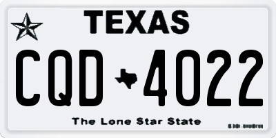 TX license plate CQD4022