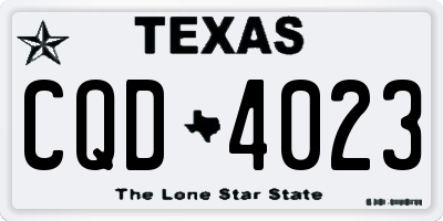 TX license plate CQD4023