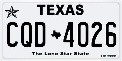 TX license plate CQD4026