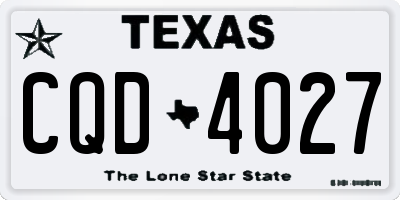 TX license plate CQD4027