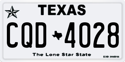 TX license plate CQD4028