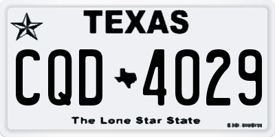 TX license plate CQD4029