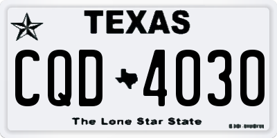 TX license plate CQD4030