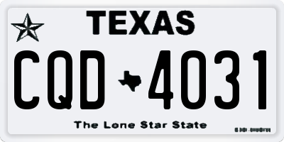 TX license plate CQD4031