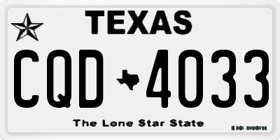 TX license plate CQD4033