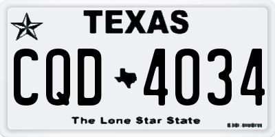 TX license plate CQD4034