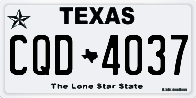 TX license plate CQD4037