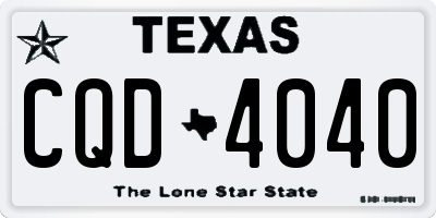 TX license plate CQD4040