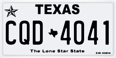 TX license plate CQD4041