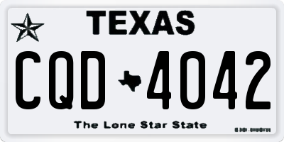 TX license plate CQD4042