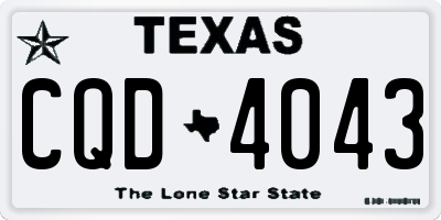 TX license plate CQD4043