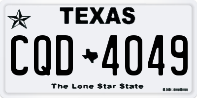 TX license plate CQD4049