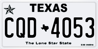 TX license plate CQD4053