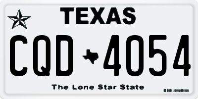 TX license plate CQD4054