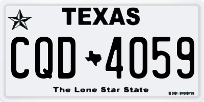 TX license plate CQD4059