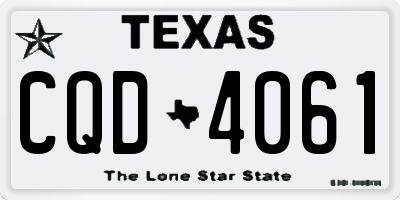 TX license plate CQD4061