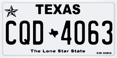 TX license plate CQD4063