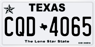 TX license plate CQD4065
