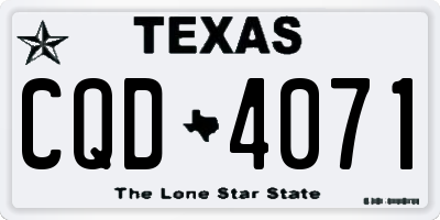 TX license plate CQD4071