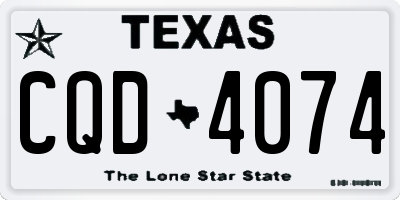 TX license plate CQD4074