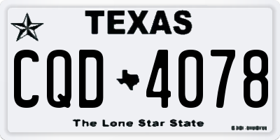 TX license plate CQD4078