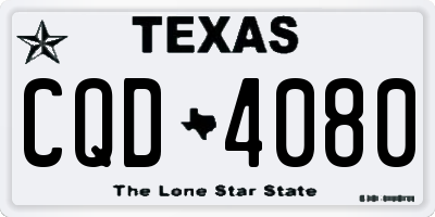 TX license plate CQD4080