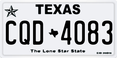 TX license plate CQD4083