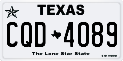 TX license plate CQD4089