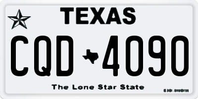 TX license plate CQD4090