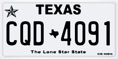 TX license plate CQD4091