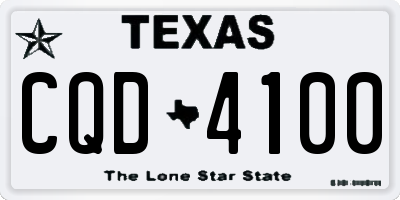TX license plate CQD4100