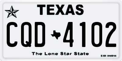 TX license plate CQD4102