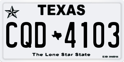 TX license plate CQD4103