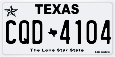 TX license plate CQD4104