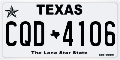 TX license plate CQD4106