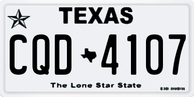 TX license plate CQD4107