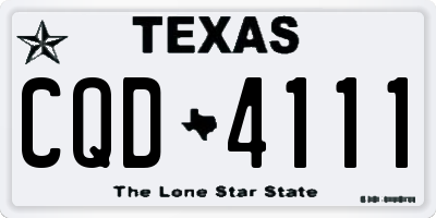 TX license plate CQD4111