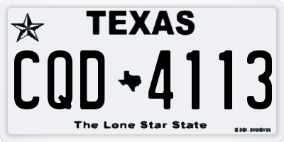 TX license plate CQD4113