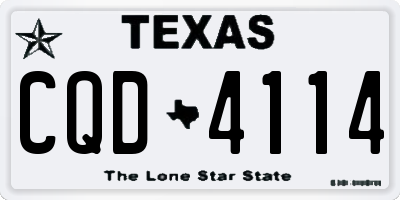 TX license plate CQD4114