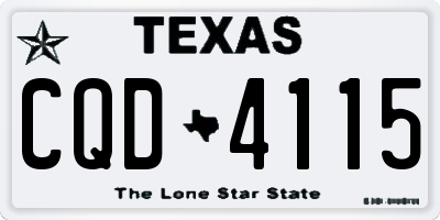 TX license plate CQD4115