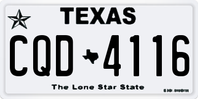 TX license plate CQD4116