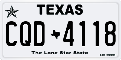 TX license plate CQD4118