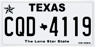 TX license plate CQD4119