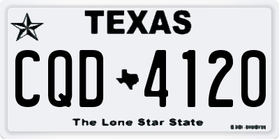 TX license plate CQD4120