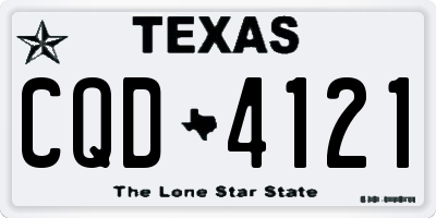 TX license plate CQD4121