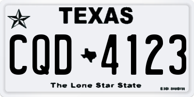 TX license plate CQD4123
