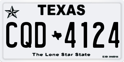 TX license plate CQD4124