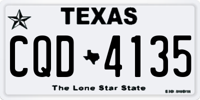 TX license plate CQD4135